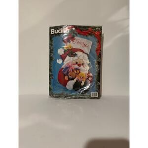 BUCILLA Felt Applique Stocking KIT “Arm Full of Toys” #83112 18” Diagonal NEW!